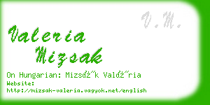 valeria mizsak business card